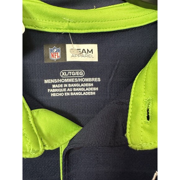Size XL NFL Team Apparel Seattle Seahawks On Field Polo Shirt Blue Men NEW - Picture 3 of 3